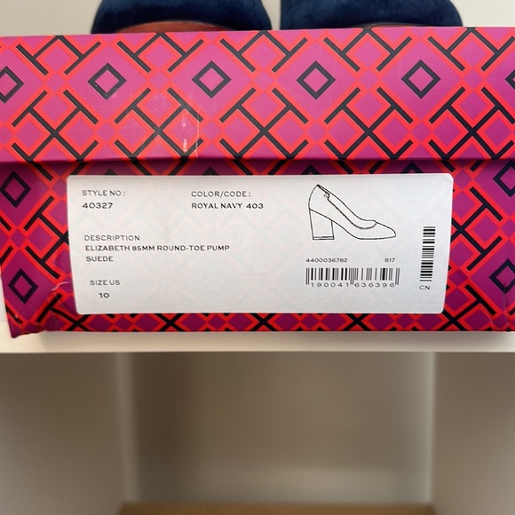 EUC Tory Burch Elizabeth 85mm Round-Toe Pump - Royal Navy Suede (Size 10) - Picture 9 of 12